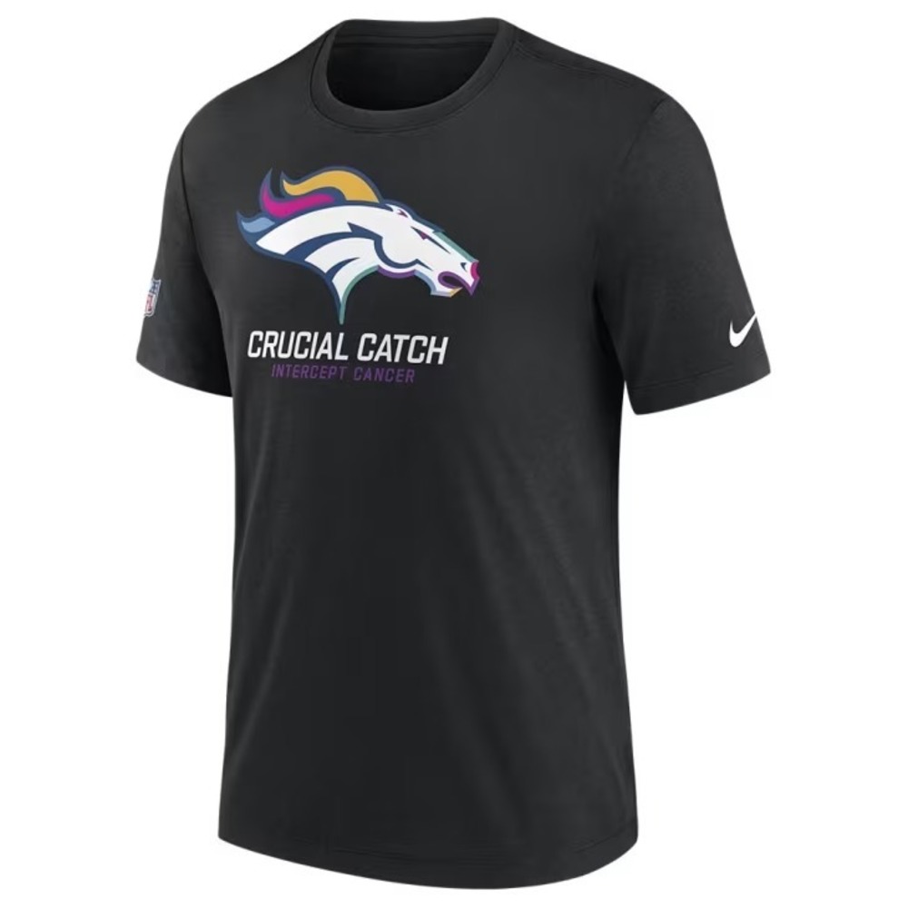 Nike® (Men's MEDIUM) Denver Broncos Crucial Catch™ Short Sleeve T-Shirt in Black